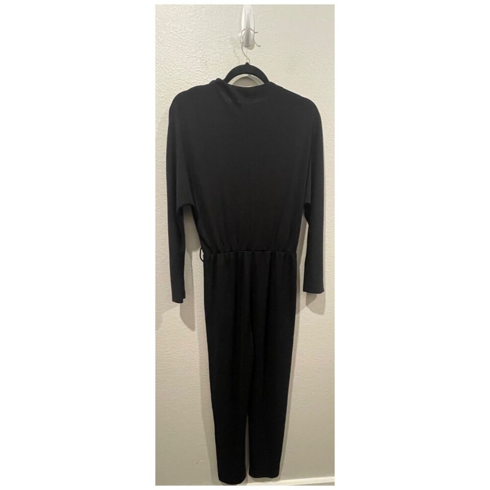 ZARA Long Sleeve V-Neck Black Jumpsuit - Picture 6 of 6